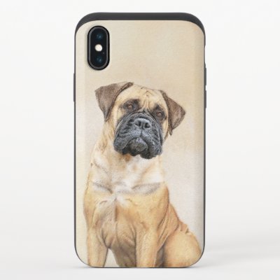 Bullmastiff Painting - Cute Original Dog Art iPhone X Slider Case