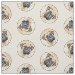 Bullmastiff Painting Fawn Red Sable Cute Dog Art Fabric