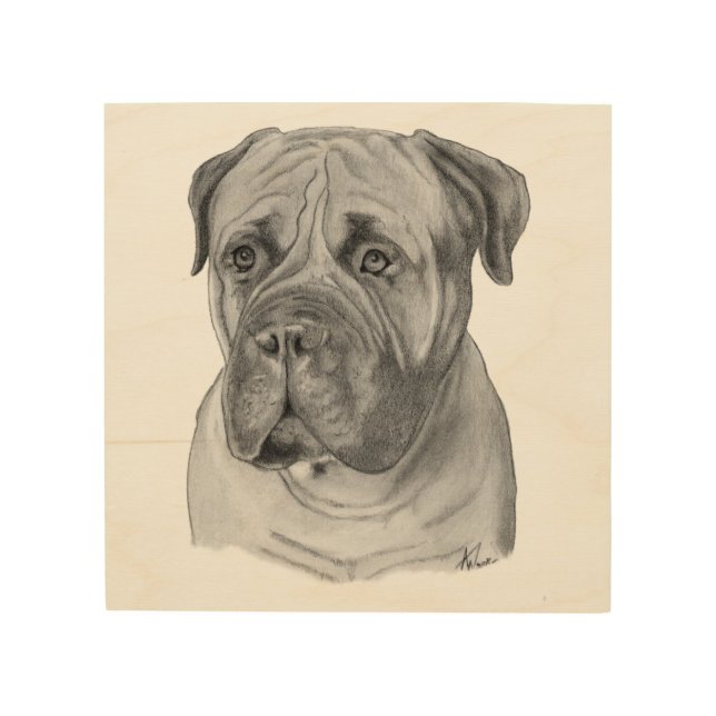 Bullmastiff Portrait Wood Wall Art (Front)