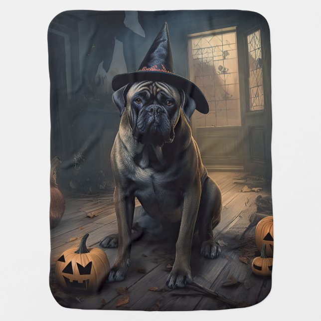 Bullmastiff Pumpkins Halloween Scary  Baby Blanket (Front)