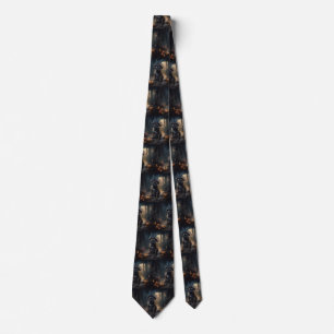Bullmastiff Pumpkins Halloween Scary Neck Tie