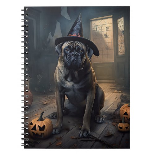 Bullmastiff Pumpkins Halloween Scary  Notebook