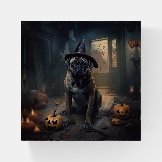 Bullmastiff Pumpkins Halloween Scary  Paperweight (Front)
