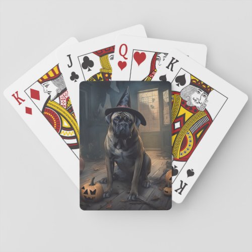 Bullmastiff Pumpkins Halloween Scary  Poker Cards