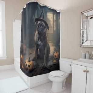 Bullmastiff Pumpkins Halloween Scary Shower Curtain