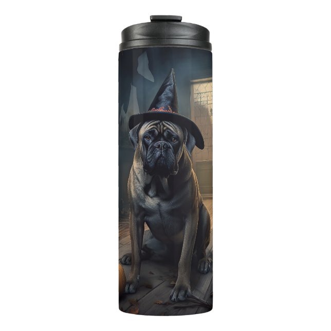 Bullmastiff Pumpkins Halloween Scary  Thermal Tumbler (Front)