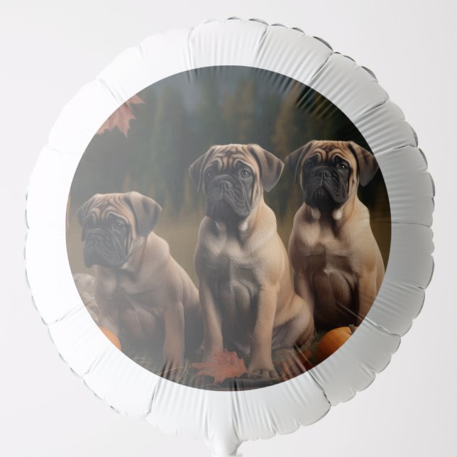 Bullmastiff  Puppy Autumn Delight Pumpkin Balloon (Front)