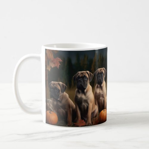 Bullmastiff  Puppy Autumn Delight Pumpkin Coffee Mug