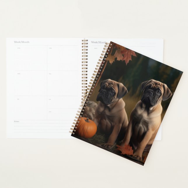 Bullmastiff  Puppy Autumn Delight Pumpkin Planner (Display)