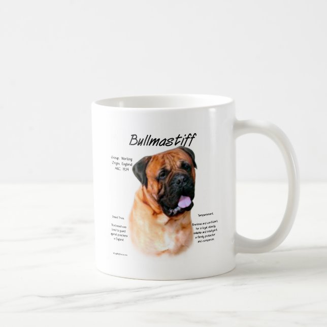 Bullmastiff (red) History Design Coffee Mug (Right)