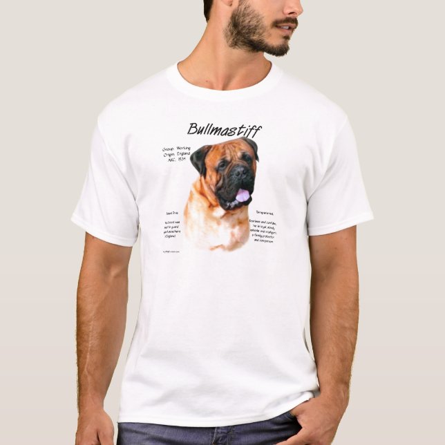 Bullmastiff (red) History Design T-Shirt (Front)