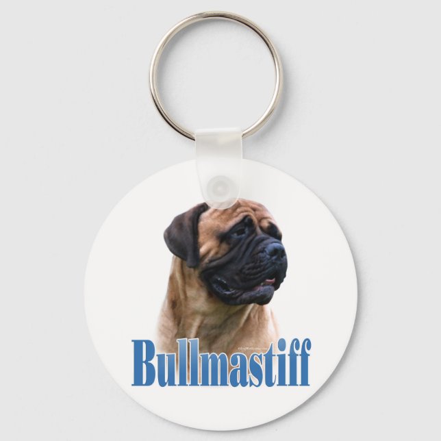 Bullmastiff (red) Name Keychain (Front)