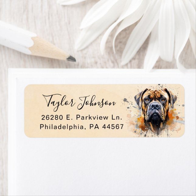 Bullmastiff Return Address Label (Insitu)