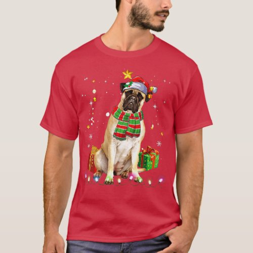 Bullmastiff Santa Funny Christmas Tree Lights Xmas T_Shirt