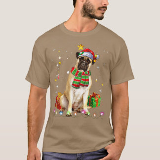 Bullmastiff Santa Funny Christmas Tree Lights Xmas T-Shirt