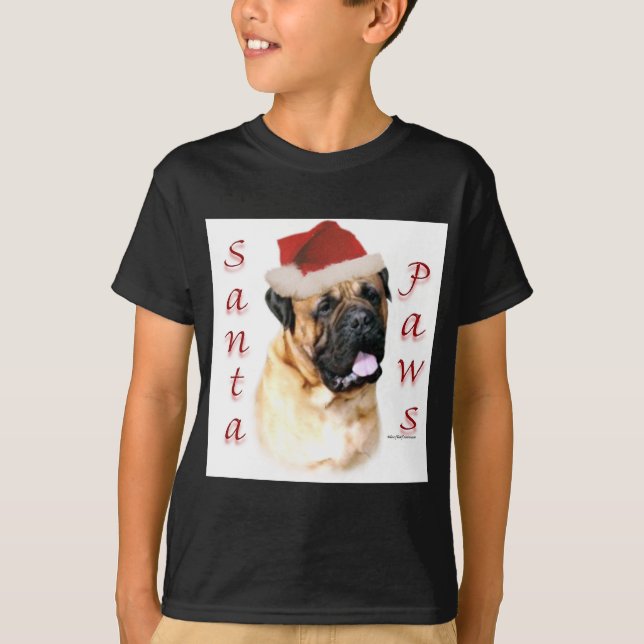 Bullmastiff Santa Paws T-Shirt (Front)