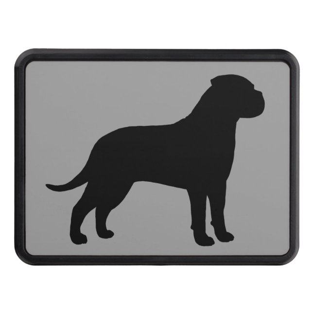 Bullmastiff Silhouette Trailer Hitch Cover (Front)