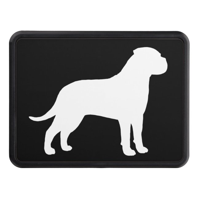 Bullmastiff Silhouette Trailer Hitch Cover (Front)