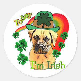 Bullmastiff St Patricks Day Classic Round Sticker