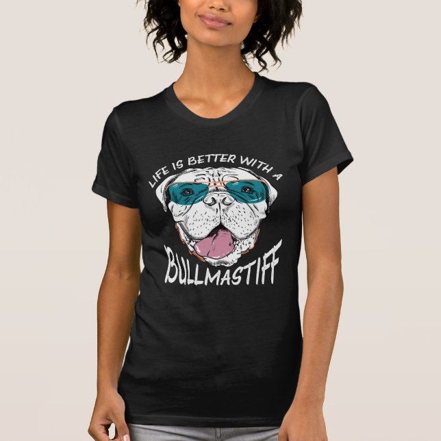 Bullmastiff Sunglasses Animal Funny Dog Lover T-Shirt (Front)