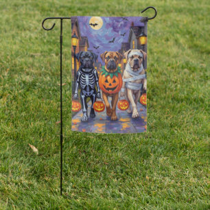 Bullmastiff Trick-or-Treating Halloween Costumes Garden Flag
