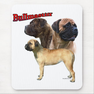 Bullmastiff Trio 2 Mouse Pad