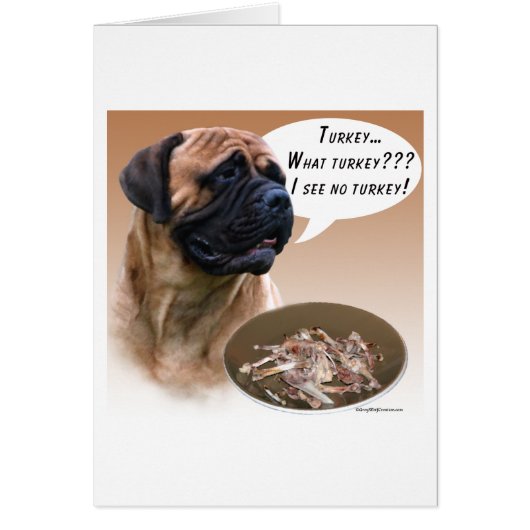 Bullmastiff Turkey Cards (Front)