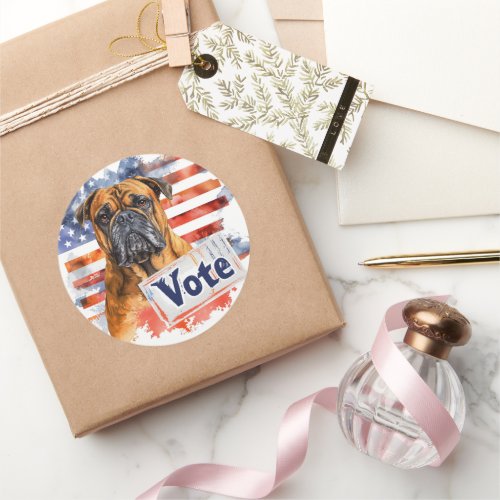 Bullmastiff US Elections Vote for a Change Classic Round Sticker