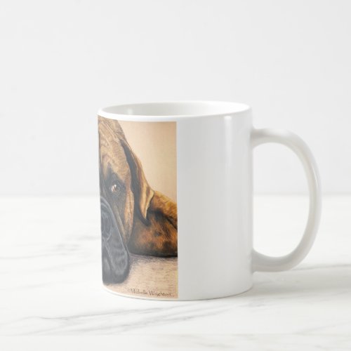 Bullmastiff Waiting _ Dog Breed Art Coffee Mug