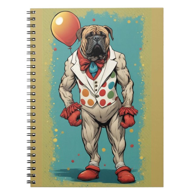 bullmastiff with balloon notebook (Front)
