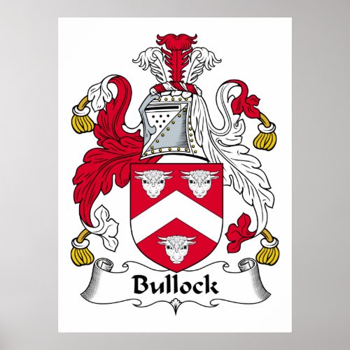 Bullock Family Crest Poster