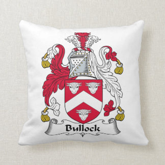 Bullock Family Crest Throw Pillow