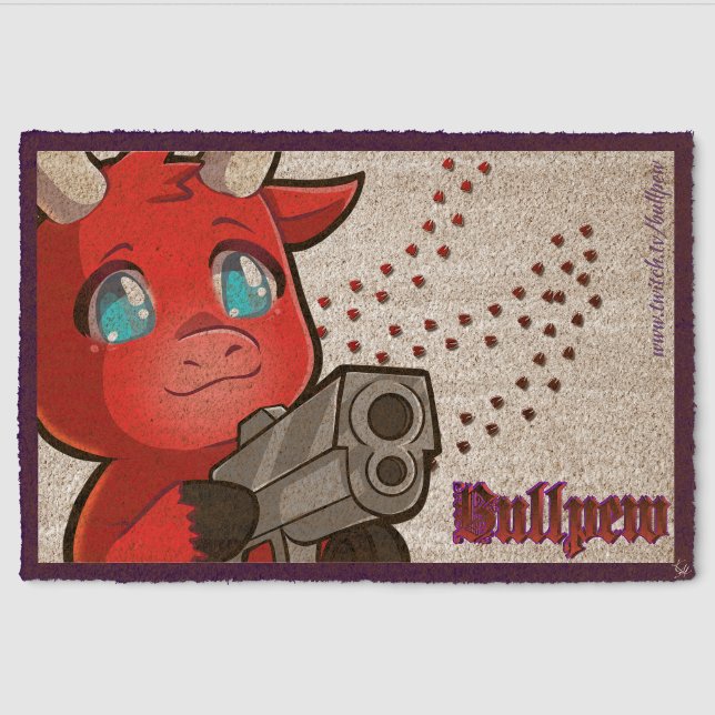 Bullpew 'Pew' Coir Door Mat Size: 24" x 16" (Front)