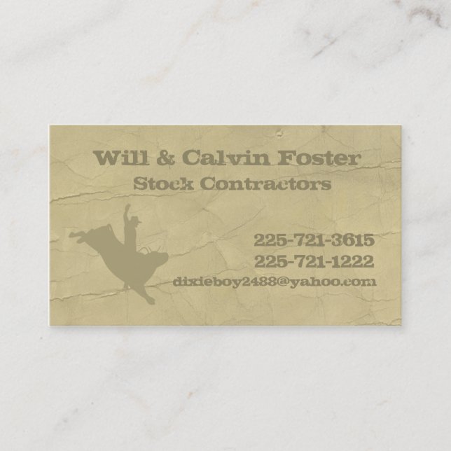 Bullrider Calling Card (Front)