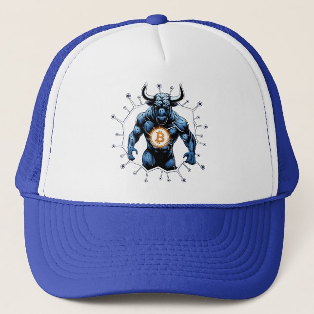 Bullrun crypto bull bitcoin trucker hat (Front)