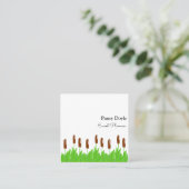 Bullrush Event Planner Square Business Card (Standing Front)