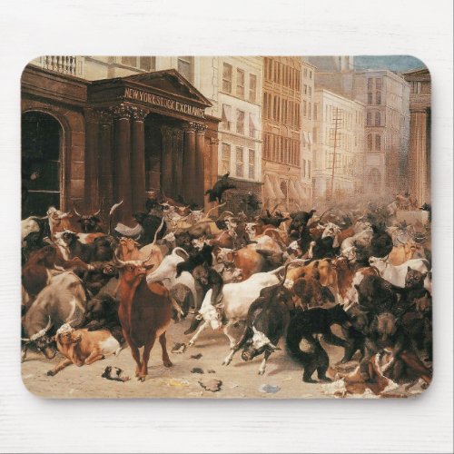 Bulls and Bears in the Stock Market WH Beard Mouse Pad