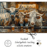 Bulls-Cows in a Western Saloon Decoupage Tissue Paper