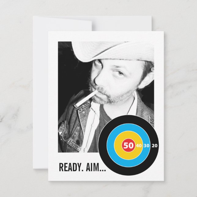 Bulls Eye 50th Birthday Invitation Target (Front)
