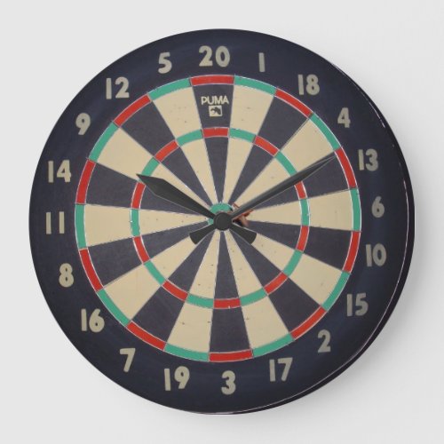 Bulls Eye In The Dartboard Large Clock