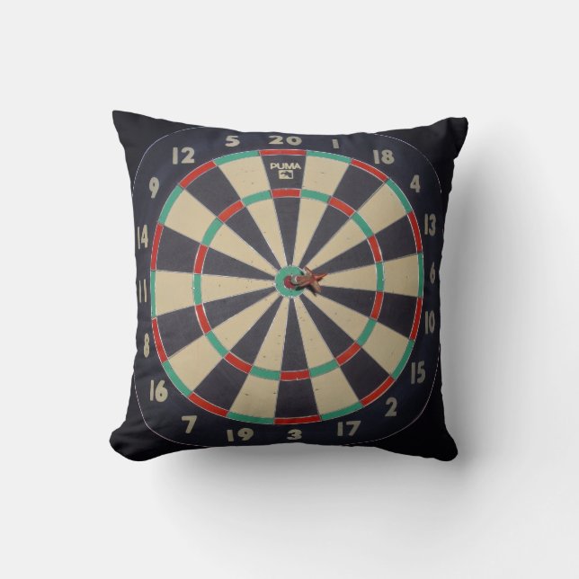 Bulls Eye In The Dartboard, Throw Pillow (Front)