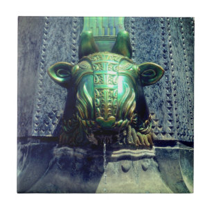 bull's head fountain ceramic tile