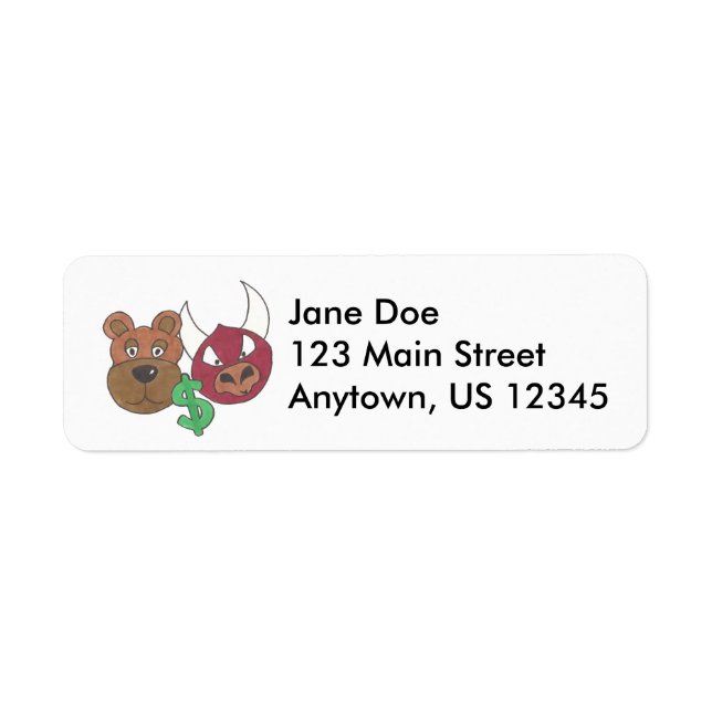 Bulls vs. Bears Stock Market Money Finance Labels (Front)