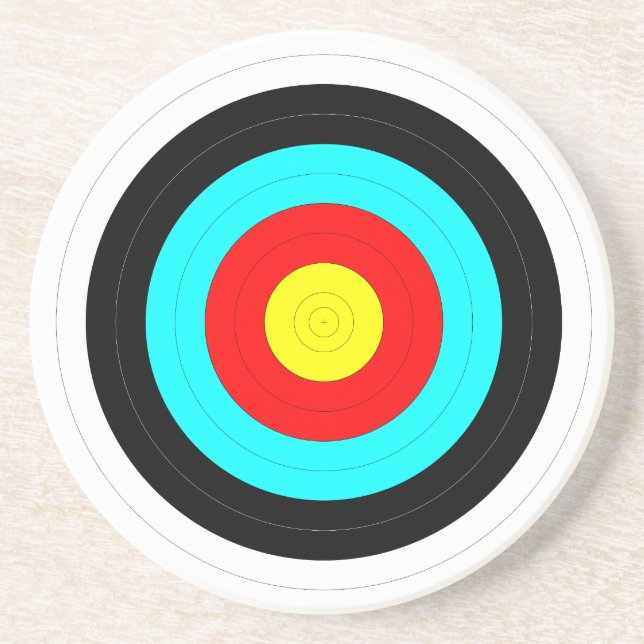Bullseye Archery Target Drink Coaster (Front)