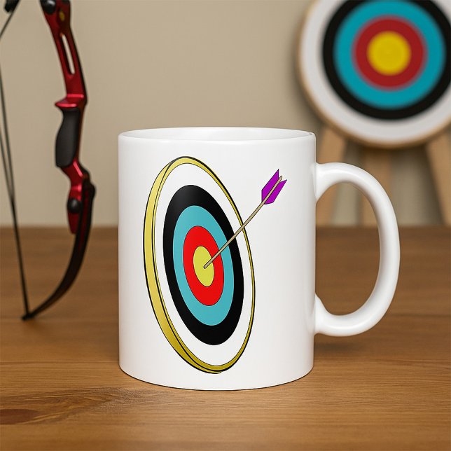 Bullseye Archery Target with Arrow Hitting Center  Coffee Mug (Creator Uploaded)