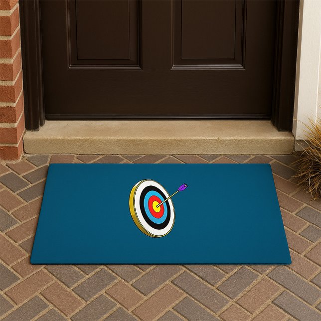 Bullseye Archery Target with Arrow Hitting Center  Doormat (Creator Uploaded)