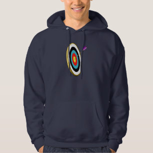 Bullseye Archery Target with Arrow Hitting Center  Hoodie