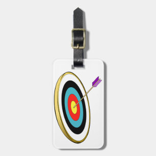 Bullseye Archery Target with Arrow Hitting Center Luggage Tag
