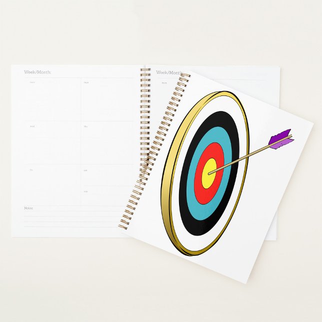 Bullseye Archery Target with Arrow Hitting Center  Planner (Creator Uploaded)
