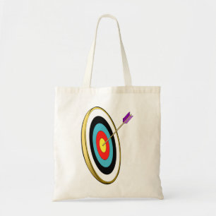 Bullseye Archery Target with Arrow Hitting Center Tote Bag